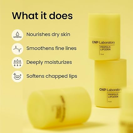 CNP Honey Lip Butter (0.5 fl.oz / 15ml) - Propolis Lipcerin™, Hydrating Overnight Manuka Lip Balm & Mask, 12hrs Long-lasting Moisture, Gentle Exfoliation, Korean Skin Care (Honey)