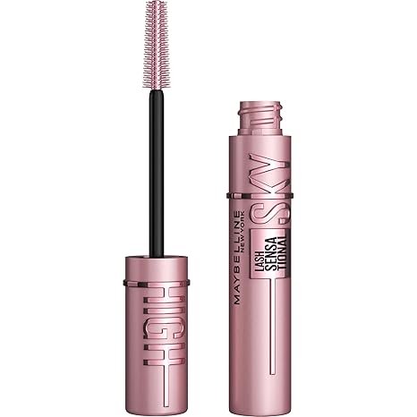 Maybelline Lash Sensational Sky High Washable Mascara Makeup, Volumizing, Lengthening, Defining, Curling, Multiplying, Buildable Formula, Blackest Black, 1 Count