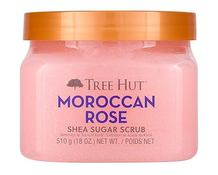 Tree Hut Moroccan Rose Shea Sugar Scrub, 18 oz, Ultra Hydrating and Exfoliating Scrub for Nourishing Essential Body Care