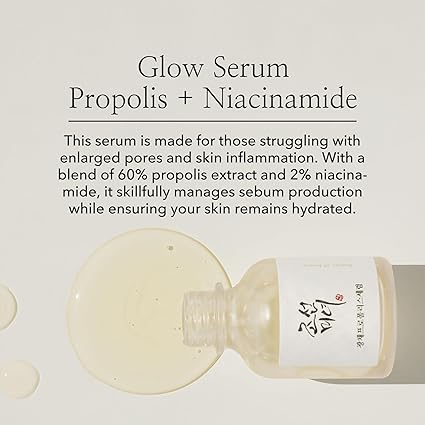 Beauty of Joseon Glow Serum Propolis and Niacinamide Hydrating Facial Soothing Moisturizer for Irritated Uneven Skin Tone, Korean Skin Care 30ml, 1 fl.oz