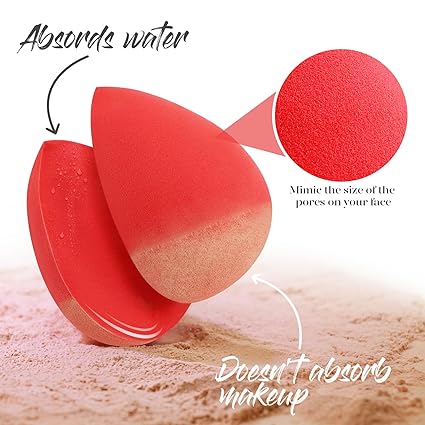 BEAKEY Makeup Sponge 5 Pcs Set, Latex-Free Boun Boun Beauty Sponge for Blending, Makeup Sponges for Foundation Liquid Cream and Powder. Blender for Enhanced Make Up Application, Halloween Makeup Tools