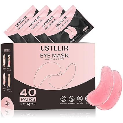 Under Eye Patches, 40 Pairs Eye Mask for Dark Circles, Puffy Eyes, Undereye Bags,Wrinkles,Eye Mask Patches with Rose, Eye Treatment Skin Care for Men & Women Gift