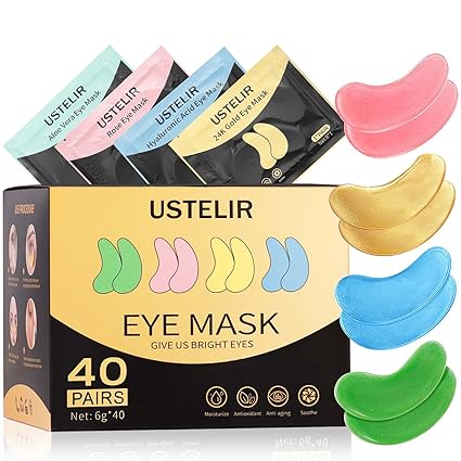 Under Eye Patches, 40 Pairs Eye Mask for Dark Circles, Puffy Eyes, Undereye Bags,Wrinkles,Eye Mask Patches with Rose, Eye Treatment Skin Care for Men & Women Gift