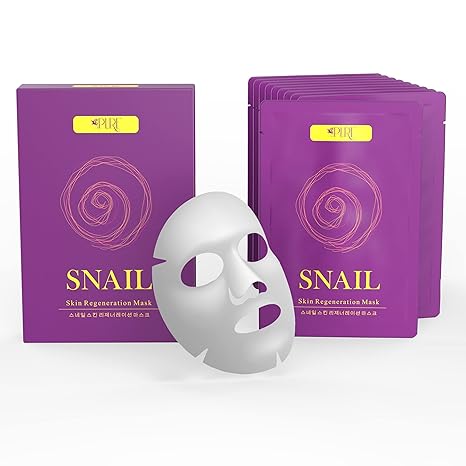 Korean Face Mask - 10ct Snail Mucin Hydrating Face Masks Anti Wrinkle Anti Aging Deep Moisturizing Natural Snail Mucin Mask Sheet Mask Paraben Free Facial Skin Care Products Korean Skin Care